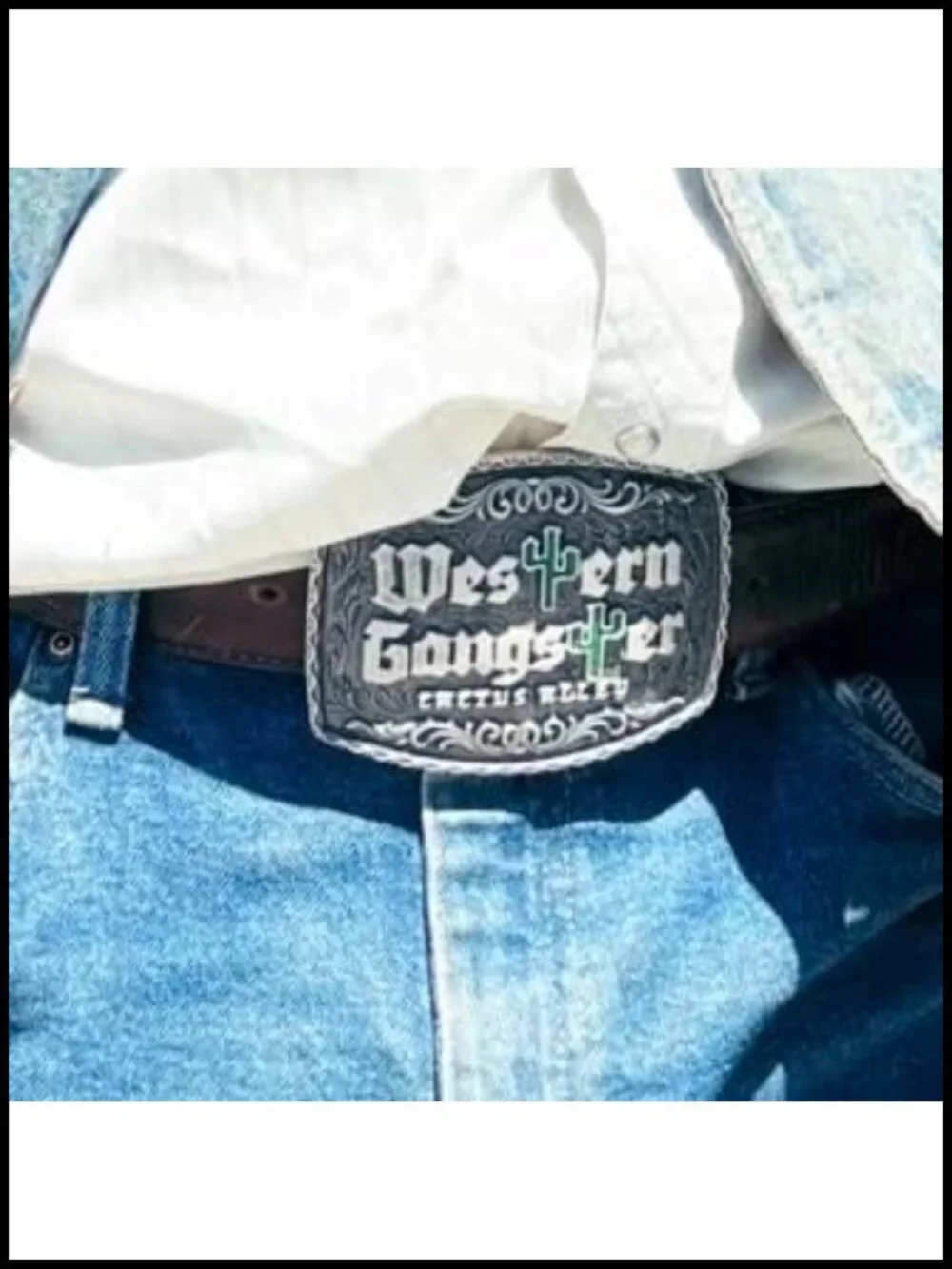 Silver-Plated Western Belt Buckle with Swivel - Cactus Alley